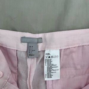 H&M Light Pink Linen Straight Leg Pants